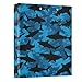 ALAZA Shark Silhouette Blue Black 3 Ring Binder Holds of 200 Sheets Fits Letter Sized Paper D-Ring Organizer for School Home Work Office 1 Pack
