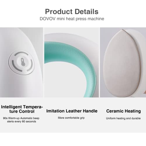 Dovov Mini Heat Press, Small Heat Press Machine For T Shirt, Shoes, Hats, Iron Press For Small Htv Vinyl Projects (Green) #TOP2