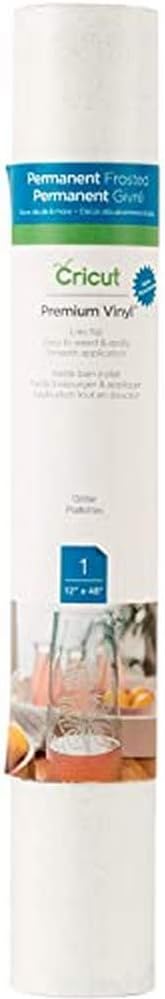 Cricut Premium Permanent Vinyl, Frosted Glitter - 4ft Roll (12'x48') - Compatible with Maker & Explore Machines, Long Lasting, UV & Water-Resistant, Indoor + Outdoor Projects