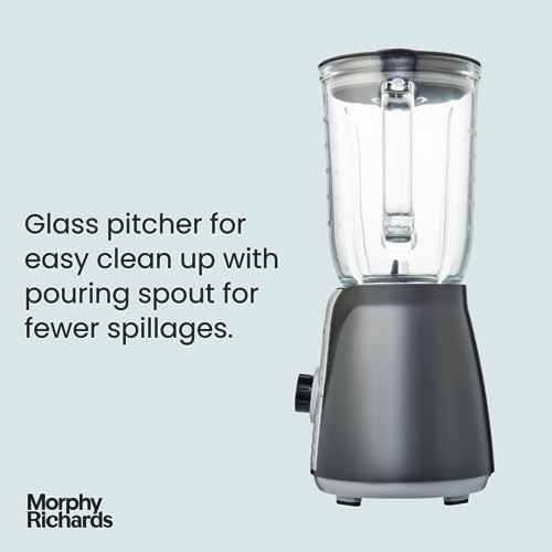 Morphy Richards Total Control Glass Jug Blender with Ice Crusher Blades, 5 Speed Settings, Pulse Control, 600 W, 1.5 litres, Grey, 403010 - Image 4