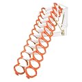 Pull Down 12 Steps Attic Stairs, Alloy Attic Access Ladder Blue Pulldown Attic Stairs Wall-Mounted Folding Stairs for Attic Retractable Attic Ladder with Armrests (Orange)