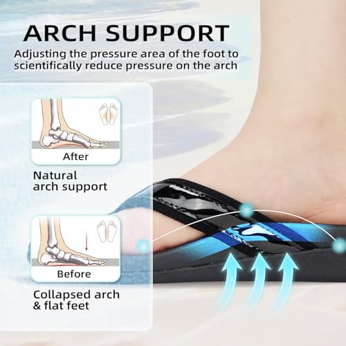 Image of Orkii Womens Plantar Fasciitis Feet Sandals, Best Orthotic Flip Flops With Arch Support, Comfortable Walking Sandals
