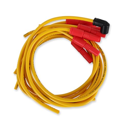 ACCEL 8033 Spark Plug Wire Set - 8.8mm - Spiral Suppression Wire - Universal Set with Vari-Angle Boots - Yellow