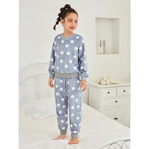 QPANCY Girls Pjs Set Two Piece Fleece Pajamas kids Fall Winter Long Sleeve pajamas Loungewear3