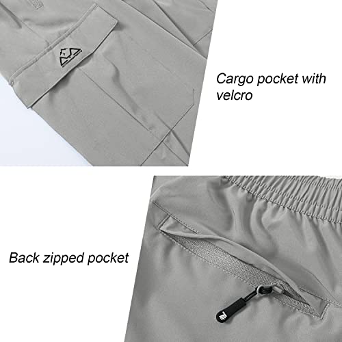 Bgowatu Hiking Pants For Men, Lightweight Quick Dry Cargo Pants, Stretch Outdoor Sports Pants For Men, Mens Fishing Pants Light Grey M #TOP6