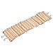 Zerodis Wooden Hamster Ladder,7.5 * 30cm Small Animals Pet Climbing Suspension Bridge Birds Toy with Metal Hooks for Grinding Teeth Hang into The Cage
