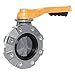 Hayward BYV11030A0NLI00 Series BYV Butterfly Valve, Lugged, Lever Operated, PVC Body, PVC Disc, Nitrile Seals, 3" Size