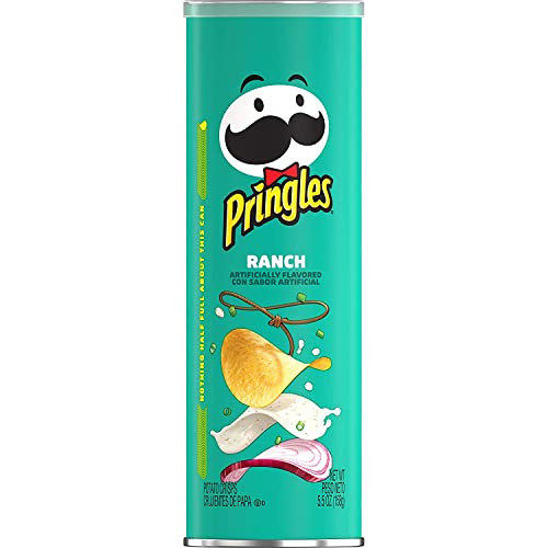 Pringles Potato Crisps Ranch, 5.9 oz Can (Pack of 12)