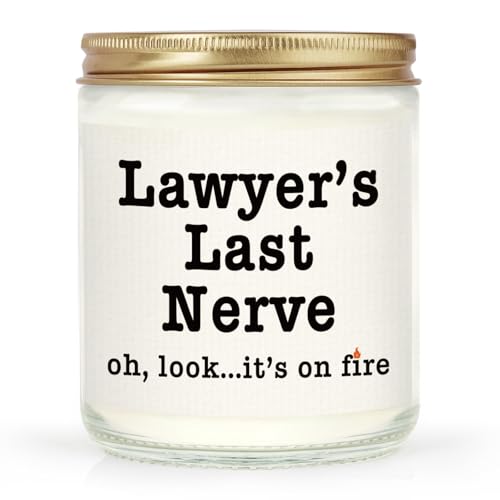 SteadStyle Funny Lawyer Gifts for Women Men, Passing The Bar Exam Gift - Law School Essentials Graduation Gifts for Law Students, Birthday Presents for Attorney Lavender Scented Soy Wax Candle 7oz
