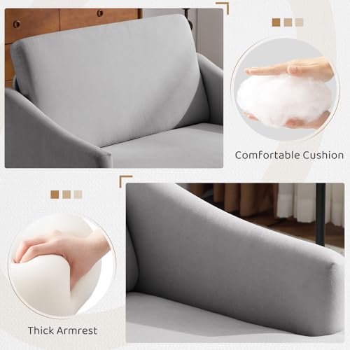 Sillón moderno gris de una plaza con cojines miniatura 6