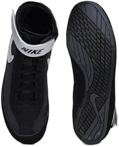 NIKE Men's Speed Sweep VII Wrestling Shoes (Black/White/Black, 8 M