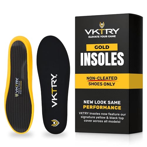 VKTRY Gold for Non-Cleated Shoes - Carbon Fiber Performance Insoles - Customized Athletic Inserts for Sports Basketball Volleyball Running & More | Shock Absorption US M13.5-14, W15.5-16, 171-220lbs