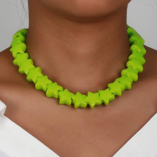 Fashion Heart Resin Beaded Star Acrylic Beaded Choker Necklace Multicolor Five Pointed Star Pentagram Love Peach Bead Collar for Women Girl Jewelry3