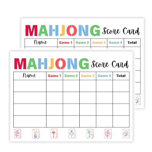 Ksicwou 2 Pack Mahjong Score Card Notepad, Mahjong Score Pad,