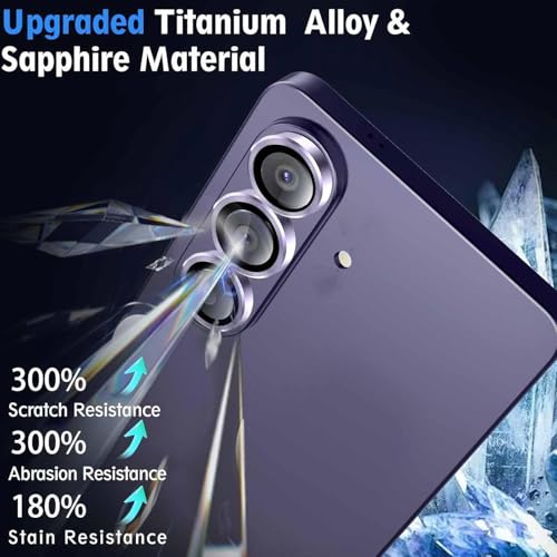 Image of Skinomi Camera Lens Protector Compatible for Samsung Galaxy S26 /S26 Plus [Anti-Scratch] Premium Tempered Glass Film Aluminum Alloy Lens Ring Cover- purple Titanium