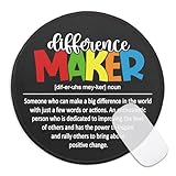 KANGYUSO Difference Maker - Alfombrilla de mouse para escritorio, definición de marcador de diferencias, alfombrilla redonda con base de goma antideslizante, regalos de agradecimiento para el jefe del