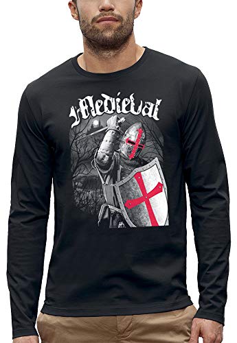 T-Shirt Chevalier du Temple Médiéval Croix des Templiers Homme Coton