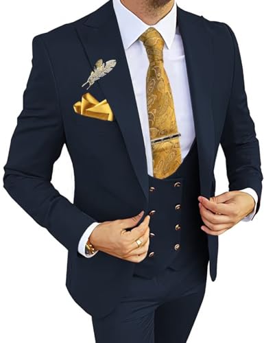 3-teilige Herrenanzüge, schmale Passform, Anzüge für Herren, zweireihiger Anzug, Herren-Blazer, Weste, Hose für Herren, Hochzeit, Abschlussball,