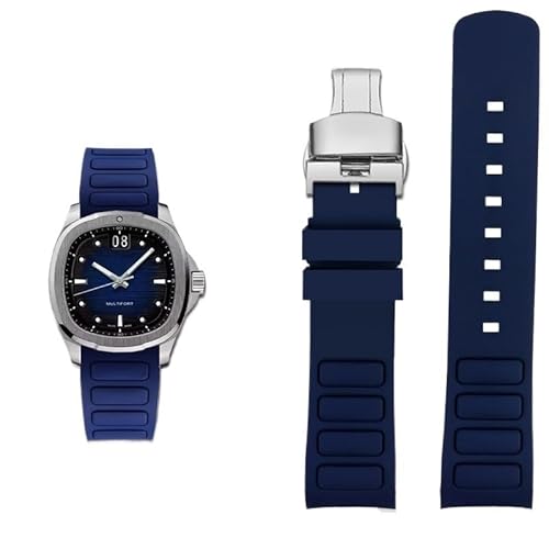 [�C�F�W���W] Mido Multifort TV M049.526 �X�|�[�c�E�H�b�`�o���h�p�J�[�u�h�����Y���o�[�E�H�b�`�X�g���b�v�N�C�b�N�����[�X�O���[���u���[�V���R���o���h(Blue silver Folding)