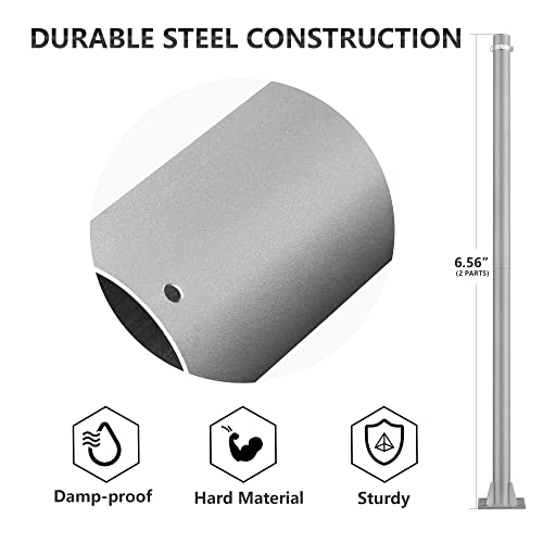 Kincubow Sun Shade Sail Poles, 10Ft Sun Shade Poles 3" Diameter Steel Heavy Duty Shade Sail Poles For Patio Lawn Garden Deck Playground Backyard, Matte Dark Grey Sail Shade Pole Kit, One Piece #TOP2