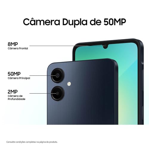Celular Samsung Galaxy A06, 128GB, 4GB RAM, Tela 6.7