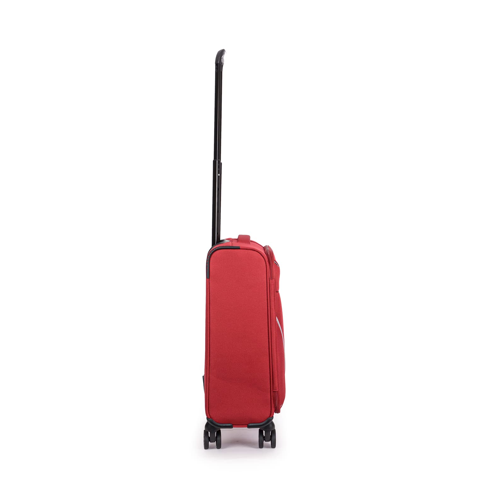 Stratic Strong Koffer Weichschale Reisekoffer Trolley Rollkoffer Handgepäck, 4 Rollen, Größe S, Rot