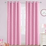 Blackout Kids Curtains for Bedroom Thermal Insulated Silver Twinkle Star Curtains for Girls Antique