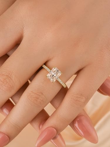 1.5 Carat Radiant Cut Moissanite Engagement Ring for Women, S925 Sterling Silver, D Color VVS1 Lab-Created Moissanite Promise Ring3