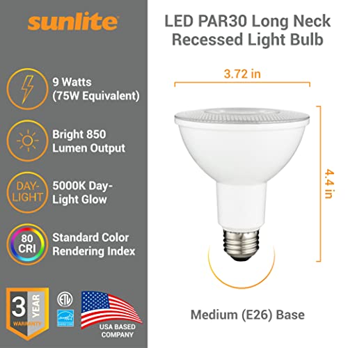 Sunlite 5000K Daylight LED PAR30 Recessed Bulbs #TOP25