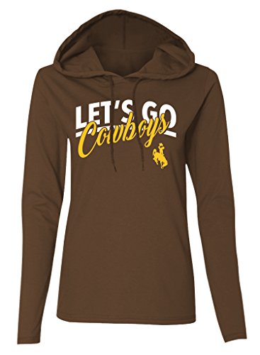 NCAA Wyoming Cowboys Women's Long Sleeve Hooded T-Shirt, Brown, XX-Large
