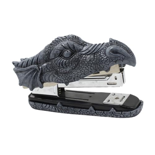 CIYODO Creative Dragon Head Resin Stapler Unique Handheld Office Supply Stapling Tool Decorative Desktop Accessory for Work and
