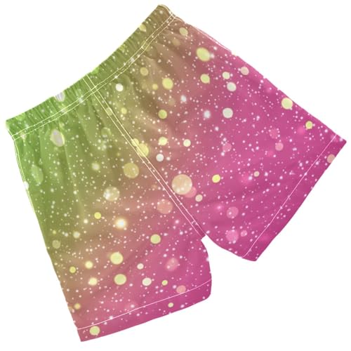Pigsaly Boys Swim Trunks Pink Lime Green Gradient Flashing Glitter Boys Board Shorts Swimsuit Swimwear Bathing Suit 2T2