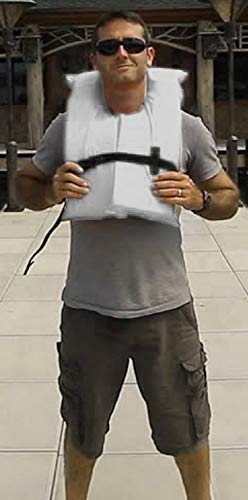 Hardcore Coast Guard Approved Life Jackets For Adults. White Color Type Ii Keyhole Life Vest In Classic May West Style. Compliance Life Vests And Flotation Device (2 Pack) #TOP2