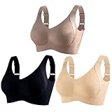 Genérico 3 Pack Brasier Sin Varillas Mujer, Sujetador Ajustable Push Up Sin Aros, Transpirable y Sin Varillas para Mujeres...