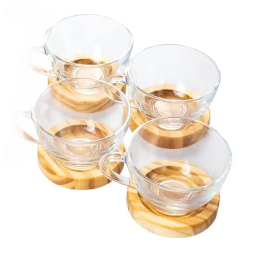 Xícara de Chá com Pires de Madeira Mesa Posta Luxo Completo