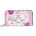 Produktbild JHGFG Mode Handtasche Reißverschluss Geldbörse Herz Katzen Hand gezeichnet Lustige Liebe Telefon Kupplung Geldbörse Abendkupplung Blockieren Leder Brieftasche Multi Card Organizer