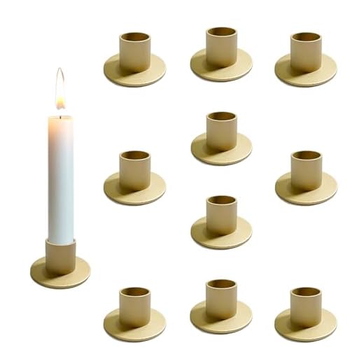 10 Stück Matte Kerzenständer Gold für Stabkerzen (Ø 2,2 cm), Metall Goldene Kerzenhalter für Hochzeit, Party, Weihnachten, Tischdeko und Wohnzimmer