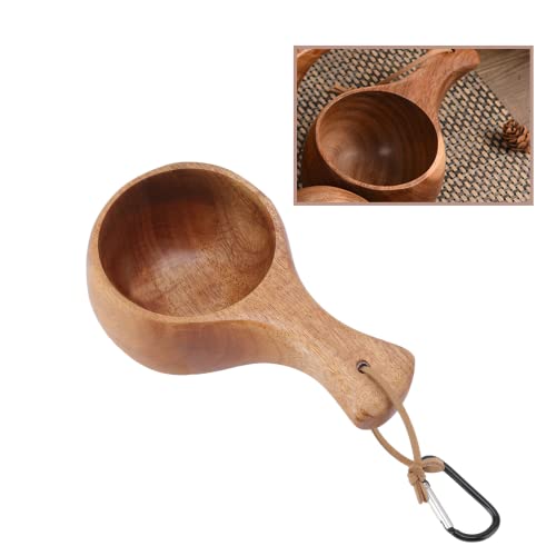 Nordic Style Wooden Cup, Polished Wood Camp Mug With Lane Rope Design, Food Grade Acacia Wood, Wood Tea Cup For Hot Milk, Tea, Coffee, Etc. #TOP15