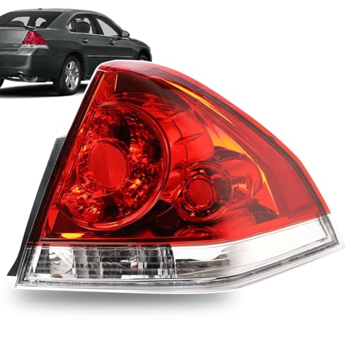 Tail Light Compatible With 2006-2013 Chevy Impala 2014-2016 Chevrolet Impala Limited Rear Taillight Right Passenger Side Taillight Replace 25971598 GM2801193 (Red Lens Brake Lamp w/Bulb)
