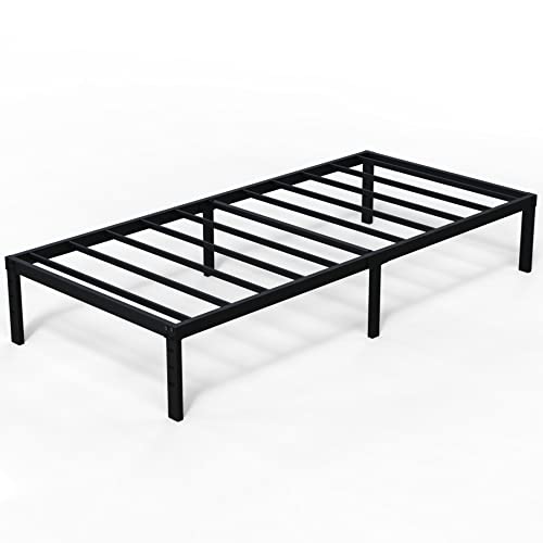 Emoda 14 Inch Twin Bed Frames No Box Spring Needed, Heavy Duty Metal Twin Platform Bed Frame, Noise Free, Easy Assembly, Black #TOP7