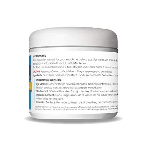 Tablets Descaling para Jura, Miele, Bosch, Tassimo Espresso Machines e Miele Steam Fornos da Essenti