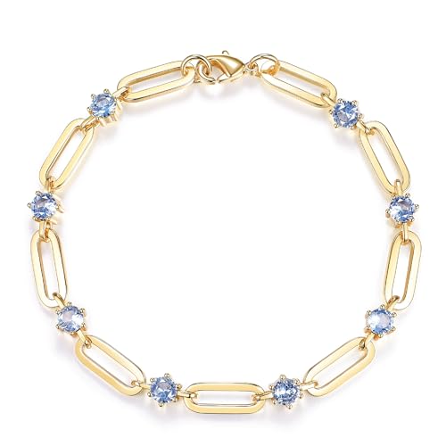 Bracelet trombone femme ajustable anti-ternissement en zirconium