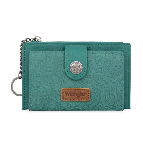 Image of Montana West X Wrangler Credit Card Holders Small Ladies Wallet Minimalist Card Holder for Women Simpl Keychain Wallet with Rfid Lining and Smooth Metal Zipper