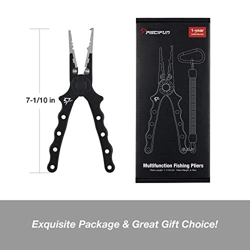 image for Piscifun Fishing Pliers Aluminium Hook Remover Braid Cutters Split Rin