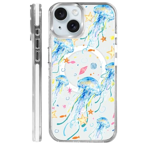 Coque iPhone 15 Plus MagSafe rigide évite les fissures de chute transparente