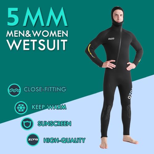 Combinaison de plongée en néoprène premium 5mm avec zip frontal ergonomique