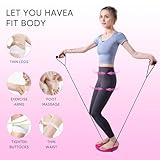 Waist Twisting Disc, Waist Whisper Body Shaping Waist Twisting Board Waist twister With Drawstring and Massage Foot Sole Home Slimming Fitness Equipment For Women Weight Loss/Cardio Exercise (Pink) - Image 2