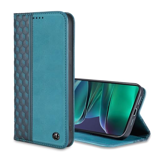 Image of Wallet Case for Motorola Moto G 5G 2025 6.6 inch - PU Leather Flip Cover with Card Holder Slots, Strong Magnetic Folio Kickstand Phone Case, Green