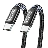 【Carga Rápida y Sincronización】RAVIAD cable tipo c a tipo c 1m se puede cargar del 0% al 50%, admite Power Delivery 2.0 y Quick Charge 3.0, para teléfonos, tablets habilitados USB-PD, lo que garantiza una velocidad de carga máxima de hasta 20V/3A (60W) y una alta transmisión de datos a 480 Mbps.