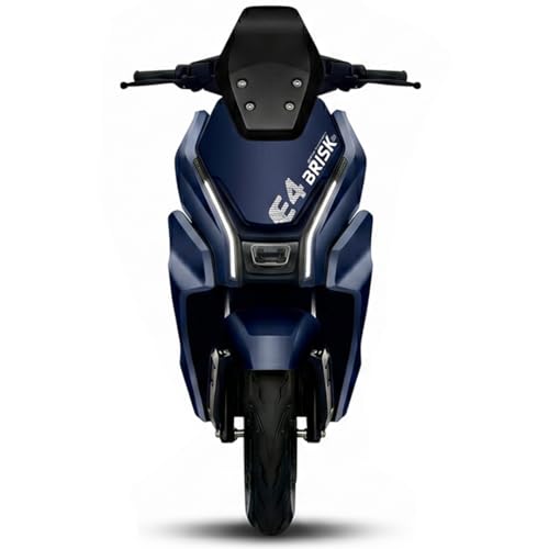 Image of AMO Brisk E4 60V Lithium Ion Battery Low Speed Electric Scooter | 25 km /h | 60-70 km Range | Non-RTO | Portable Charger (Blue)